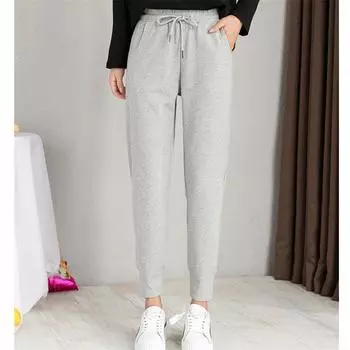 Весенне-осенние модные повседневные спортивные штаны, женские джоггеры, женские спортивные штаны, укороченные женские брюки, спортивные штаны, уличная одежда в стиле Харадзюку S чёрный