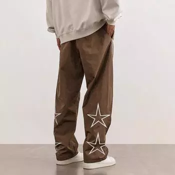 Весенне-осенние мужские брюки повседневные модные вышитые европейско-американский уличный тренд спортивные леггинсы для мужчин S