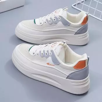 Весенне-осенние новые белые туфли, женская обувь, универсальные туфли для доски, дышащая осенняя обувь на платформе, модная спортивная обувь для студентов 35 хаки