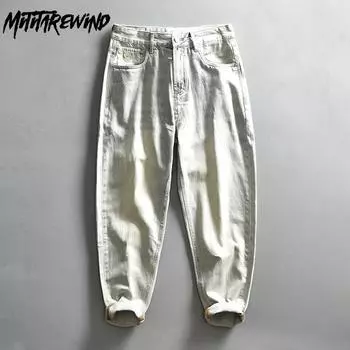 Весенне-осенние новые модные мужские джинсы Y2k, уличная одежда, мешковатые джинсовые брюки, потертые синие джинсы в стиле ретро, молодежные модные мужские брюки 28 синий