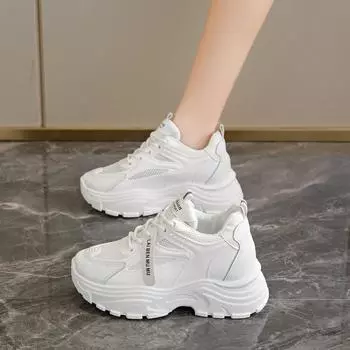 Весенне-осенние новые повседневные, модные, удобные и модные дышащие сетки на толстой подошве, повседневные и универсальные 36