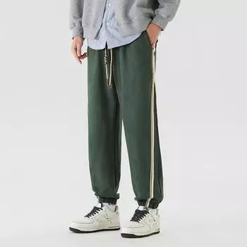 Весенне-осенние новые замшевые повседневные штаны для мальчиков, свободные облегающие спортивные штаны всех модных брендов M белый