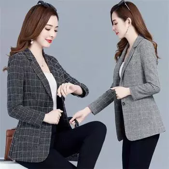 Весенне-осенние пиджаки, пальто, женский костюм, короткая куртка, повседневные топы, женская верхняя одежда, тонкие решетчатые пиджаки, ветровка, пальто 5XL L