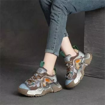 Весенне-осенние повседневные лоферы с круглым носком в стиле ретро в стиле ретро, женская обувь на плоской подошве из натуральной кожи 35 жёлтый