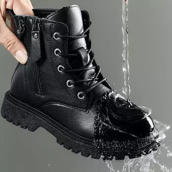 Весна/осень Фланелевые теплые зимние ботинки для девочек Высокие противоскользящие детские спортивные ботинки из суперволокна Осенние ботинки для девочек Ботинки для мальчиков 33 бежевый