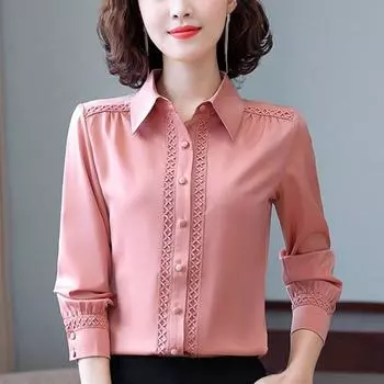 Весенне-осенние рубашки для женщин, элегантные повседневные офисные женские топы с длинными рукавами, винтажные блузки больших размеров, женские рубашки XXXL белый