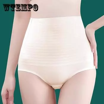 Весенне-осенние теплые трусы с высокой талией, самонагревающиеся трусики с подъемом бедер, высокие эластичные трусы большого размера XXL бежевый