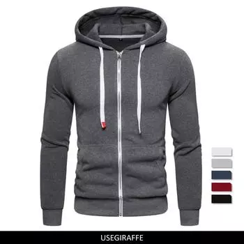 Весенне-осенние толстовки, мужские мягкие повседневные толстовки из флиса, мужские модные повседневные спортивные мужские толстовки с капюшоном для бега S чёрный