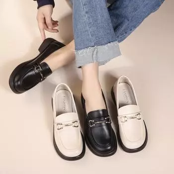 Весенне-осенние туфли-лоферы для женщин среднего и пожилого возраста. Рабочая обувь для мам. Удобные туфли без застежек на мягкой подошве. 35