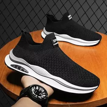 Весенне-осенние туфли-носки, модная мужская дышащая обувь, удобная повседневная обувь, кроссовки с мягкой подошвой, мужские кроссовки без шнуровки 39
