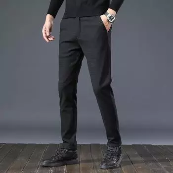 Весенне-осенние удобные повседневные брюки, мужские трендовые брюки в Корейском стиле, облегающие брюки, новые весенние эластичные универсальные мужские брюки 28