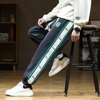 Весенне-осенние вельветовые спортивные штаны, мужские свободные беговые модные брюки большого размера, мужские повседневные шаровары 8XL чёрный