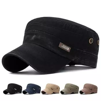 Весенне-осенние военные кепки, мужские уличные хлопковые солнцезащитные козырьки, плоская кепка, бейсболка Trucker Snapback, армейская шляпа с козырьками, фуражка 55-59cm коричневый