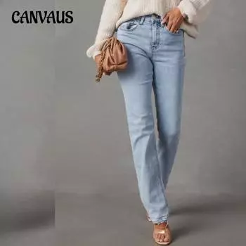 Весенне-осенние женские джинсы с высокой талией, темпераментные тонкие прямые брюки, брюки