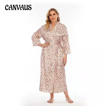 Весенне-осенние женские пижамы больших размеров, спальный халат, свободная домашняя одежда, длинная пижама с длинными рукавами