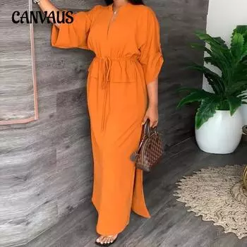 Весенне-осенние женские платья, модные повседневные платья с воротником-стойкой и длинными галстуками 2XL синий