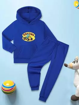 Весенне-осенний комплект одежды для мальчиков, толстовки, пальто + брюки, спортивный костюм из 2 предметов для детей