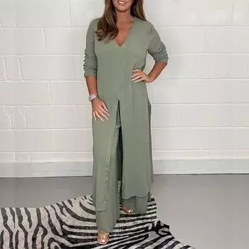 Весенне-осенний комплект женских брюк, длинные удобные повседневные топы, длинные брюки, комплект из двух предметов S белый