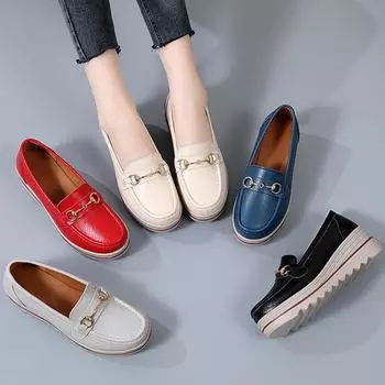 Весенне-осенний комплект женской повседневной обуви, кожаная женская обувь для стрельбы, обувь для стрельбы Poor Sweet Shake 35 чёрный