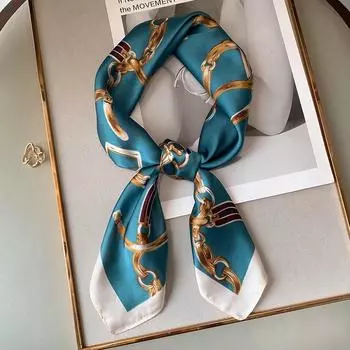 Весенне-осенний маленький квадратный шарф, женский шарф-шаль синий