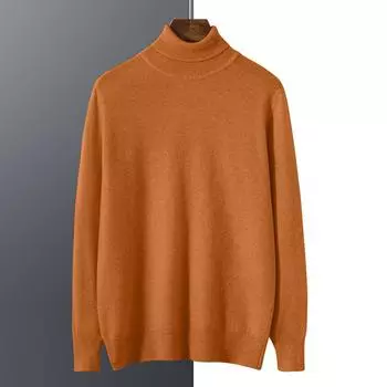 Весенне-осенний модный мужской свитер с высоким воротом, осенне-зимний тонкий однотонный топ, рубашки, топы больших размеров для мужчин S-3XL S синий