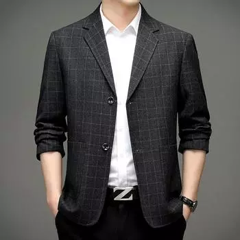 Весенне-осенний мужской костюм, новый однотонный однотонный мужской костюм для отдыха в Корейском стиле, небольшой пиджак с двумя пуговицами 170