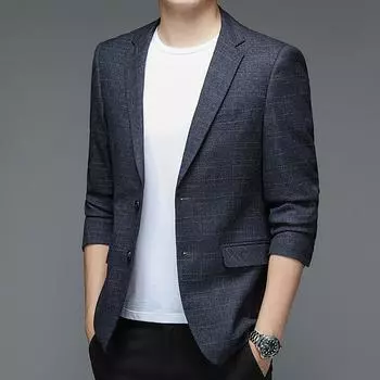 Весенне-осенний мужской повседневный костюм корейской версии, облегающий маленький костюм, мужской повседневный пиджак M