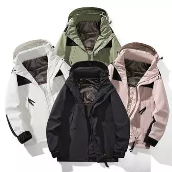 Весенне-осенний мужской штурмовой костюм, куртка для походов и кемпинга, водонепроницаемая и дышащая спортивная одежда для альпинизма S чёрный