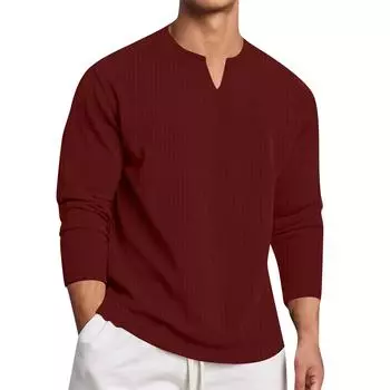 Весенне-осенний мужской свитер с длинными рукавами, полосатый деловой свитер XXL винный