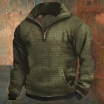 Весенне-осенний мужской уличный повседневный свитер европейского размера с воротником-стойкой и длинными рукавами XXXL