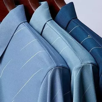 Весенне-осенний наряд для папы среднего и пожилого возраста, быстросохнущая рубашка поло с принтом на лацканах, тонкая футболка свободного кроя больших размеров M