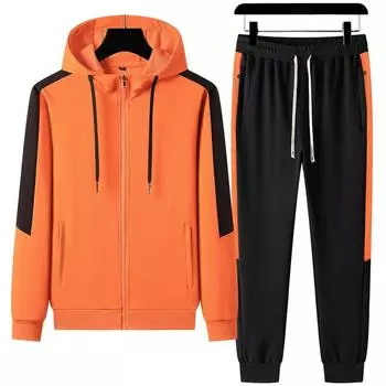 Весенне-осенний новый мужской комплект из двух предметов большого размера для занятий спортом и отдыха, школьный костюм для старшеклассников, групповой строительный костюм M