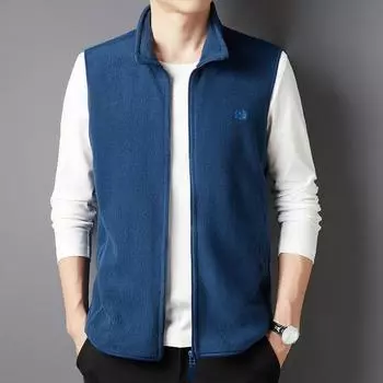 Весенне-осенний новый мужской повседневный жилет, молодежный модный тренд, однотонный мужской терможилет M