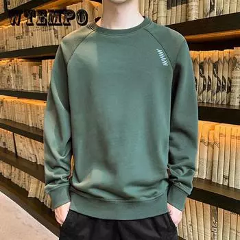 Весенне-осенний новый свитер, мужской пуловер с круглым воротником и длинными рукавами XXXL