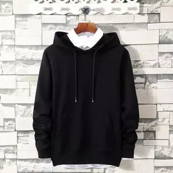 Весенне-осенний парный свитер с капюшоном для мужчин, повседневный, корейский, студенческий мужской свитер S белый