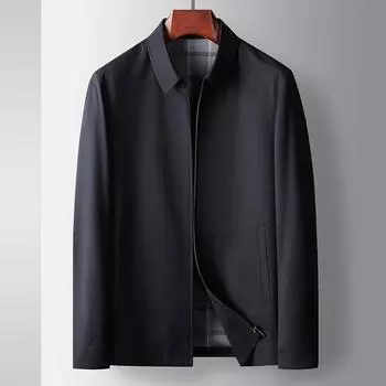 Весенне-осенний пиджак из шелковицы с лацканами для администраторов, повседневная куртка для деловых и молодых служащих среднего возраста 170 хаки