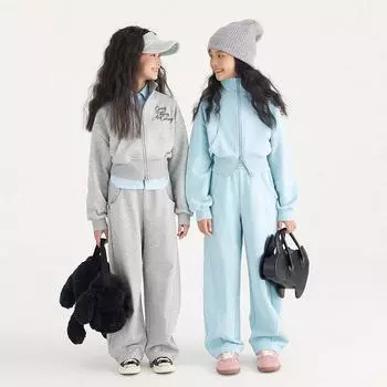 Весенне-осенний повседневный свитшот на молнии с воротником-стойкой и спортивный костюм для девочек 170 серый