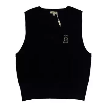 Весенне-осенний повседневный жилет без рукавов, подходящий ко всему V Neck vest-Black 3XL