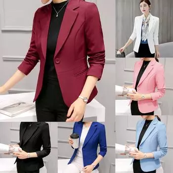 Весенне-осенний профессиональный универсальный костюм с длинными рукавами, темпераментный приталенный маленький пиджак, женский короткий стильный женский костюм XXXL белый
