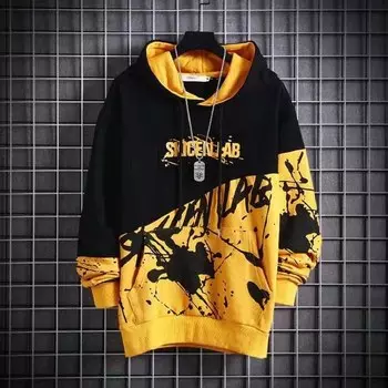 Весенне-осенний сезон, большие размеры, мужская облегающая рубашка с капюшоном и длинными рукавами, свободная куртка 3XL