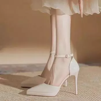 Весенне-осенний сезон, новые модные однотонные женские туфли Мэри Джейн с заостренным носком и пряжкой в одну линию 35