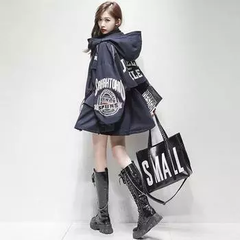 Весенне-осенний тренчкот, модная женская куртка-тренчкот, тонкое короткое пальто XS темно-синий