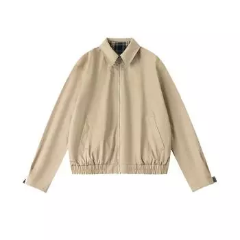 Весенне-осенний тренд модная двусторонняя куртка в клетку в стиле ретро для мужчин и женщин M хаки