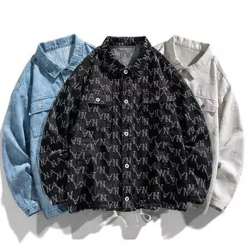 Весенне-осенний трендовый брендовый стираный деним куртка для мальчиков Harbor Wind Fried Street Tooling куртка Универсальная куртка Ruffian Handsome Top M
