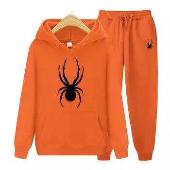 Весенне-осенний женский костюм, брендовая модная толстовка с капюшоном и брюками, мужская повседневная спортивная одежда для бега, 2 комплекта S