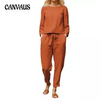 Весенне-осенний женский костюм, однотонный, повседневный, темпераментный, элегантный, с длинными брюками, комплект