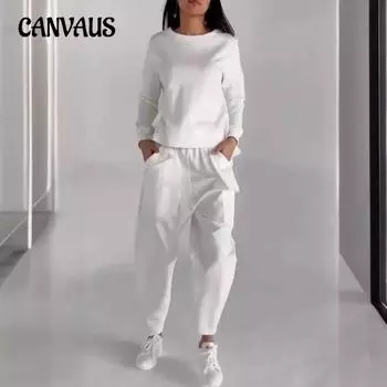 Весенне-осенний женский топ с длинным рукавом, модный галстук, много карманов, трендовый спортивный однотонный повседневный брючный костюм