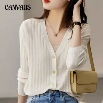 Весенне-осенний женский трикотаж с металлическими пуговицами в виде морской звезды, французский v-образный вырез, темпераментный вязаный однотонный кардиган с короткими рукавами, топ One Size белый