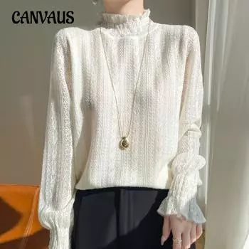 Весенне-осенний женский трикотаж с полувысоким воротником, модный пуловер, свитер, верхняя одежда Tide M белый