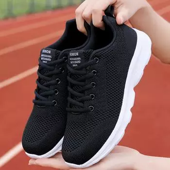 Весенне-осенний женский ультра-легкий резиновый табурет для фитнеса и бега на открытом воздухе, спортивная обувь 35 чёрный